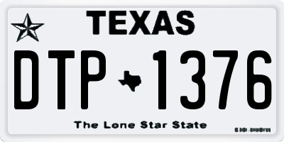 TX license plate DTP1376