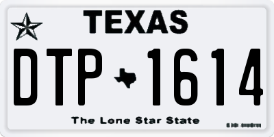 TX license plate DTP1614