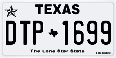 TX license plate DTP1699