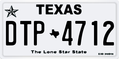 TX license plate DTP4712