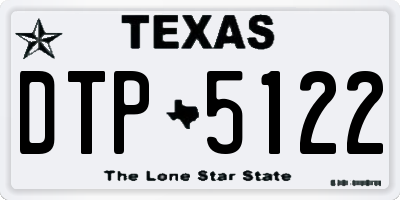 TX license plate DTP5122