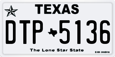 TX license plate DTP5136