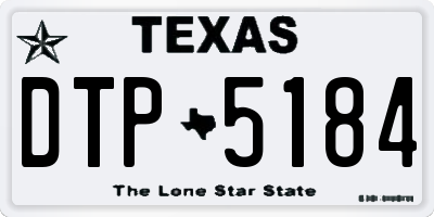 TX license plate DTP5184