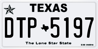TX license plate DTP5197