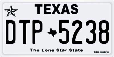 TX license plate DTP5238