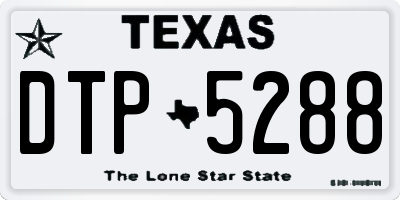 TX license plate DTP5288
