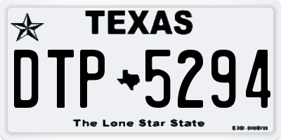 TX license plate DTP5294