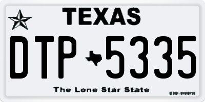 TX license plate DTP5335
