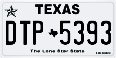 TX license plate DTP5393
