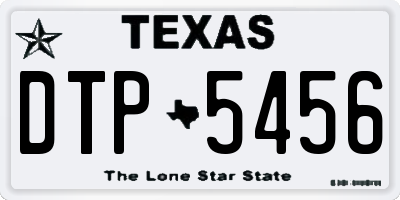 TX license plate DTP5456