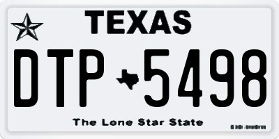 TX license plate DTP5498