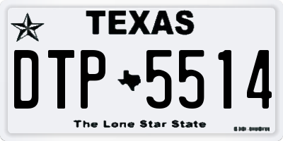 TX license plate DTP5514