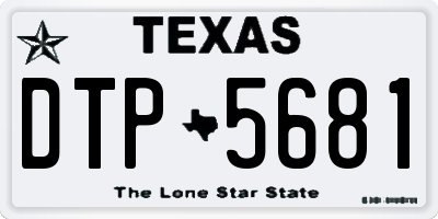 TX license plate DTP5681