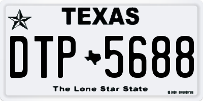 TX license plate DTP5688