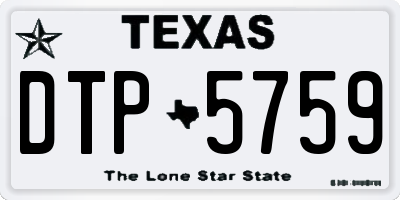 TX license plate DTP5759