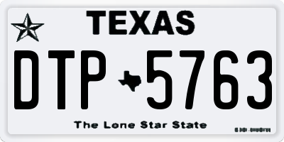 TX license plate DTP5763