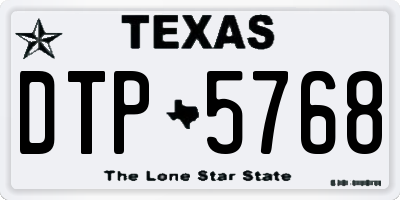 TX license plate DTP5768