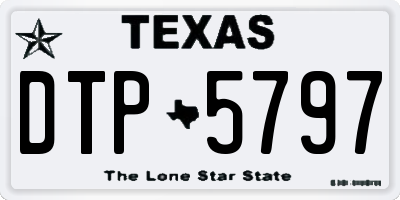 TX license plate DTP5797