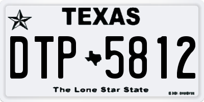 TX license plate DTP5812