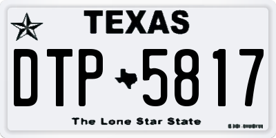TX license plate DTP5817