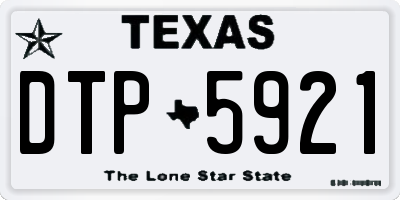 TX license plate DTP5921