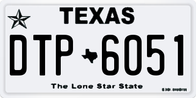 TX license plate DTP6051