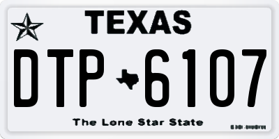 TX license plate DTP6107