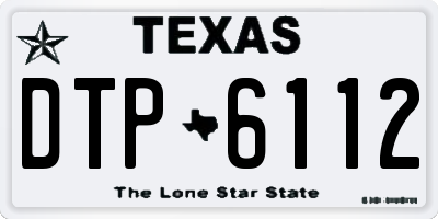 TX license plate DTP6112