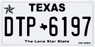 TX license plate DTP6197
