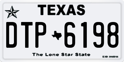 TX license plate DTP6198