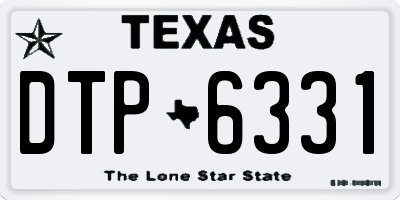 TX license plate DTP6331