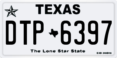 TX license plate DTP6397