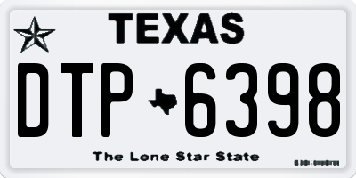 TX license plate DTP6398