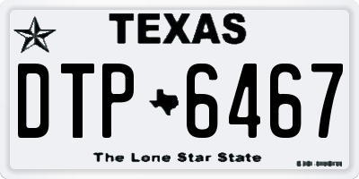 TX license plate DTP6467