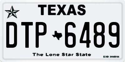 TX license plate DTP6489