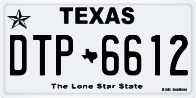 TX license plate DTP6612