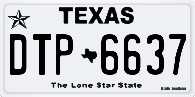 TX license plate DTP6637