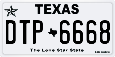 TX license plate DTP6668