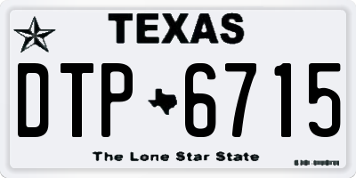 TX license plate DTP6715