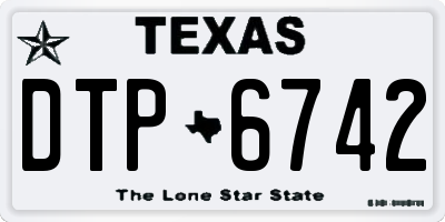 TX license plate DTP6742