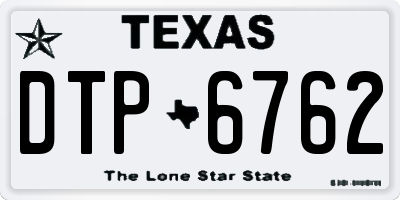 TX license plate DTP6762