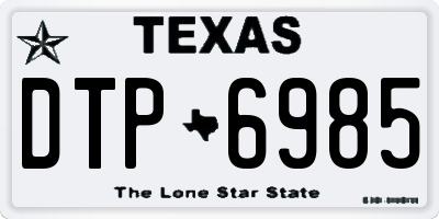 TX license plate DTP6985