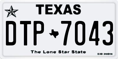 TX license plate DTP7043