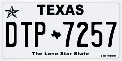 TX license plate DTP7257