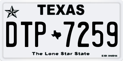 TX license plate DTP7259