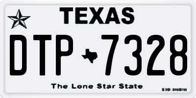 TX license plate DTP7328