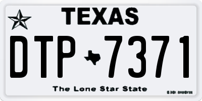 TX license plate DTP7371