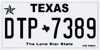 TX license plate DTP7389