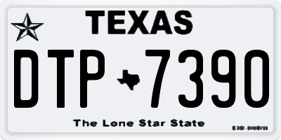 TX license plate DTP7390