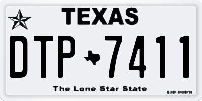 TX license plate DTP7411